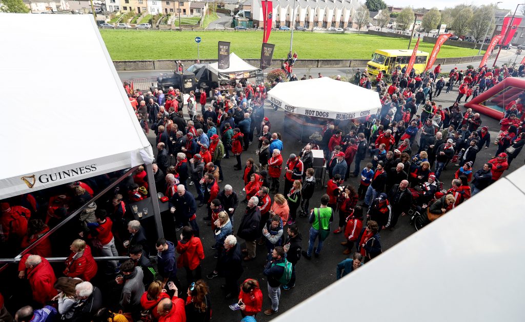 The new covered Pavilion on the Fanzone at Thomond Park.