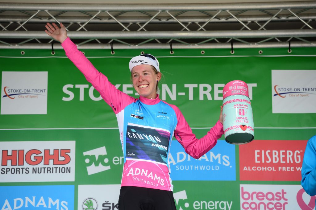 Hannah Barnes Adnams Best British Rider podium Stoke
