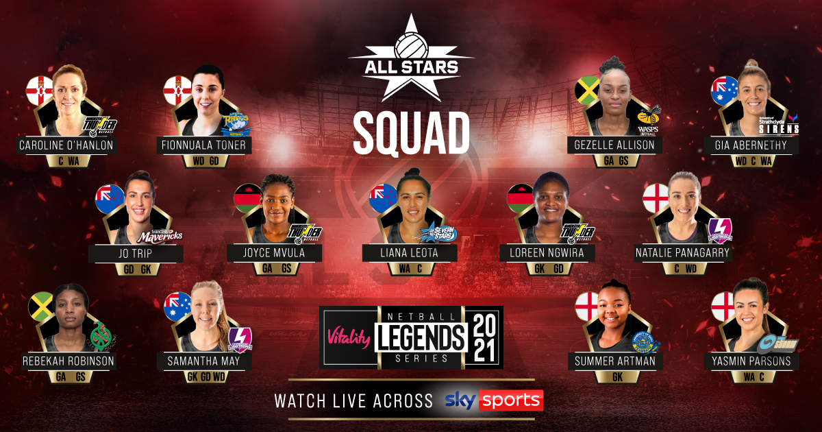 VNSL All Stars squad announced for Vitality Netball Legends Series