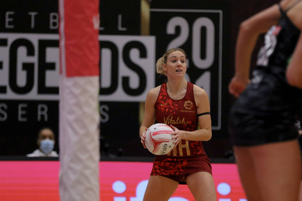 Nat Haythornthwaite won Player of the Match in game two of the Vitality Netball Legends Series.