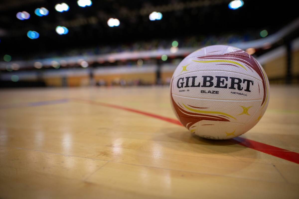 Netball on indoor court Netball on indoor court