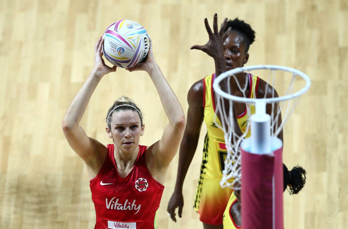 Jo Harten shoots against Uganda