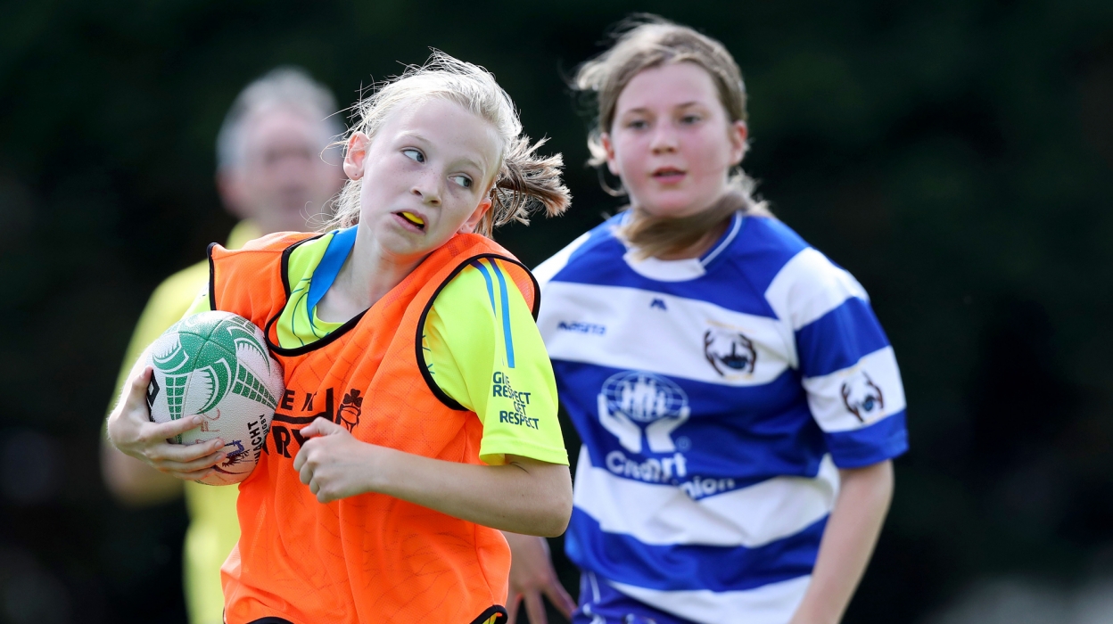 Girls playing rugby Girls playing rugby