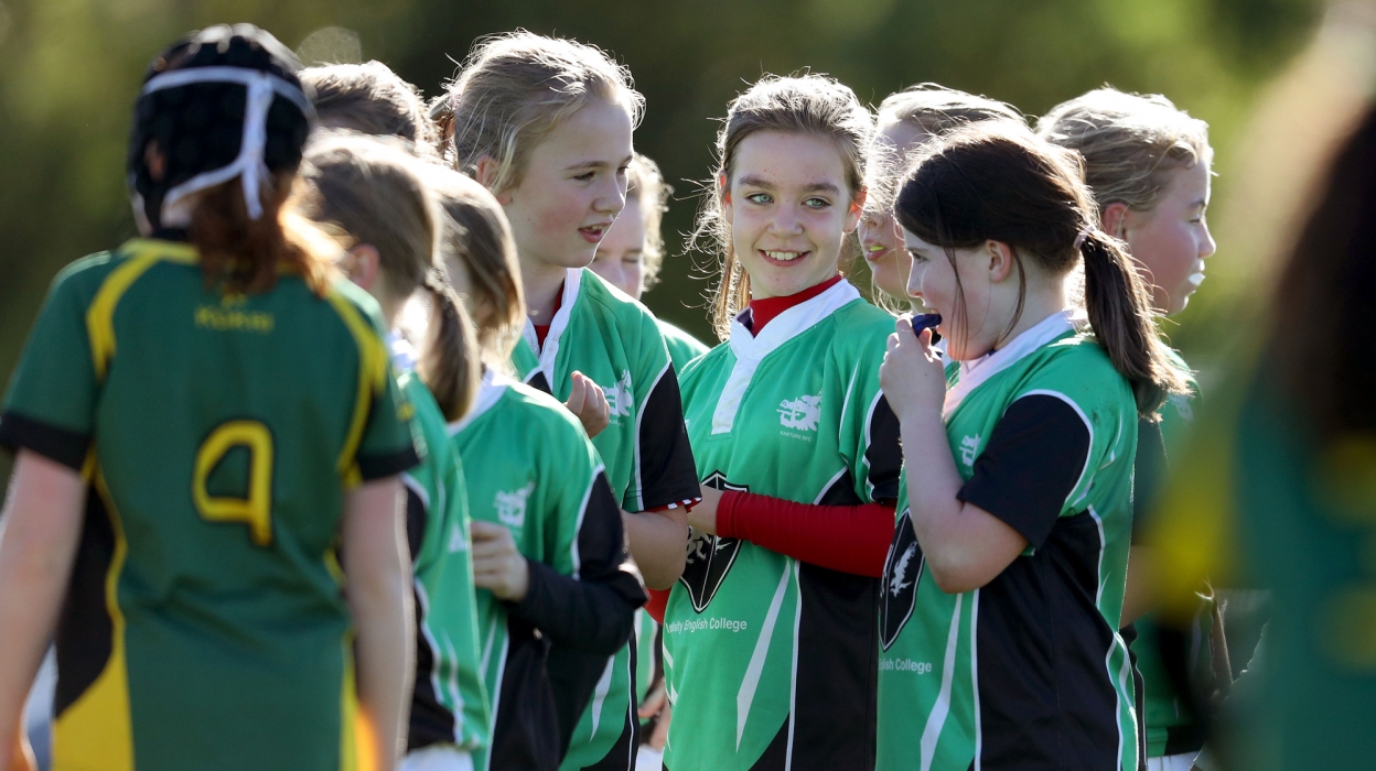 Girls enjoying a minis rugby festival Girls enjoying a minis rugby festival