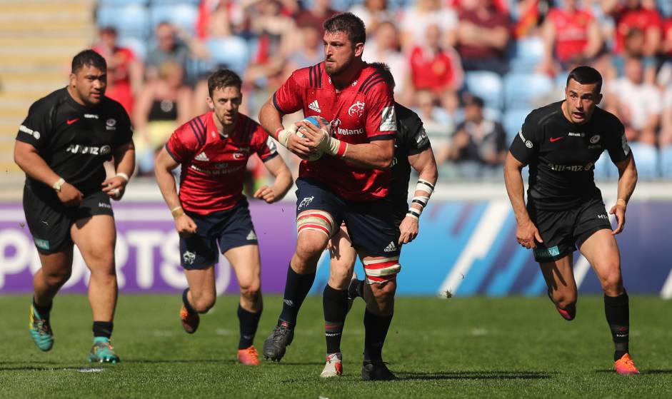 Heineken Champions Cup Semi-Final, Ricoh Arena, Coventry, England 20/4/2019 Saracens vs Munster Munster’s Jean Kleyn makes a break Mandatory Credit ©INPHO/James Crombie Heineken Champions Cup Semi-Final, Ricoh Arena, Coventry, England 20/4/2019 Saracens vs Munster Munster’s Jean Kleyn makes a break Mandatory Credit ©INPHO/James Crombie
