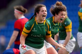 Women's All-Ireland League Division 1 Final, Energia Park, Donnybrook 27/4/2019 Railway Union vs UL Bohemians Railway Union's Lisa Callan celebrates at the full time whistle Mandatory Credit ©INPHO/Oisin Keniry Women's All-Ireland League Division 1 Final, Energia Park, Donnybrook 27/4/2019 Railway Union vs UL Bohemians Railway Union's Lisa Callan celebrates at the full time whistle Mandatory Credit ©INPHO/Oisin Keniry