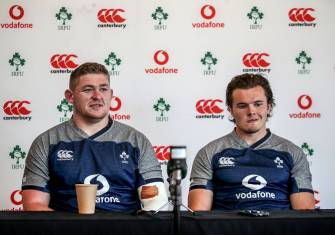 Ireland Rugby Press Conference, The Campus, Faro, Portugal 20/8/2019 Tadhg Furlong and Jacob Stockdale Mandatory Credit ©INPHO/Dan Sheridan Ireland Rugby Press Conference, The Campus, Faro, Portugal 20/8/2019 Tadhg Furlong and Jacob Stockdale Mandatory Credit ©INPHO/Dan Sheridan