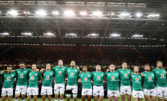The Ireland team during the national anthems Mandatory Credit ©INPHO/Dan Sheridan The Ireland team during the national anthems Mandatory Credit ©INPHO/Dan Sheridan