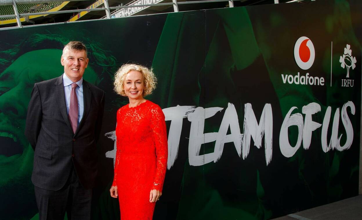 Philip Browne and Anne O'Leary at the announcement of the extension of Vodafone's sponsorship deal Philip Browne and Anne O'Leary at the announcement of the extension of Vodafone's sponsorship deal