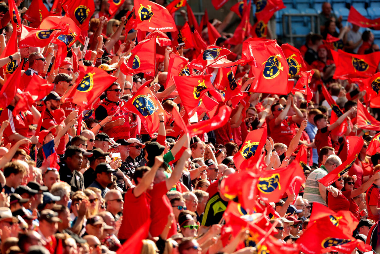 Munster fans with flags 20/4/2019 Munster fans with flags 20/4/2019