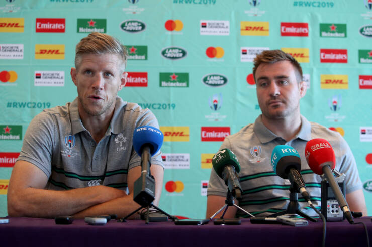 Ireland Rugby Press Conference, New Otani Hotel, Makuhari, 15/9/2019 Forwards coach Simon Easterby and Niall Scannell Mandatory Credit ©INPHO/Dan Sheridan Ireland Rugby Press Conference, New Otani Hotel, Makuhari, 15/9/2019 Forwards coach Simon Easterby and Niall Scannell Mandatory Credit ©INPHO/Dan Sheridan