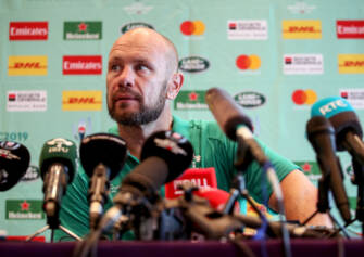 Ireland Rugby Press Conference, New Otani Hotel, Makuhari, 16/9/2019 Scrum Coach Greg Feek Mandatory Credit ©INPHO/Dan Sheridan Ireland Rugby Press Conference, New Otani Hotel, Makuhari, 16/9/2019 Scrum Coach Greg Feek Mandatory Credit ©INPHO/Dan Sheridan