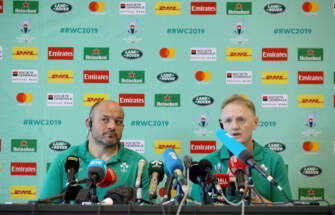 Ireland Rugby Press Conference, Yumeria Sports Grounds, Iwata, Shizuoka, Japan 26/9/2019 Rory Best and Head coach Joe Schmidt Mandatory Credit ©INPHO/Dan Sheridan Ireland Rugby Press Conference, Yumeria Sports Grounds, Iwata, Shizuoka, Japan 26/9/2019 Rory Best and Head coach Joe Schmidt Mandatory Credit ©INPHO/Dan Sheridan