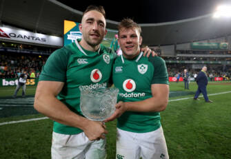 Ireland's Jack Conan and Jordi Murphy celebrate with the Lansdowne Cup after the test series win in Australia in 2018 Mandatory Credit ©INPHO/Dan Sheridan Ireland's Jack Conan and Jordi Murphy celebrate with the Lansdowne Cup after the test series win in Australia in 2018 Mandatory Credit ©INPHO/Dan Sheridan