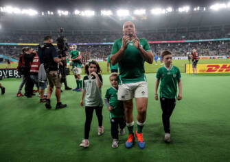 2019 Rugby World Cup Quarter-Final, Tokyo Stadium, Tokyo 19/10/2019 New Zealand All Blacks vs Ireland Ireland's Rory Best with his three children (L to R) Penny, Richie and Ben after the game Mandatory Credit ©INPHO/Dan Sheridan 2019 Rugby World Cup Quarter-Final, Tokyo Stadium, Tokyo 19/10/2019 New Zealand All Blacks vs Ireland Ireland's Rory Best with his three children (L to R) Penny, Richie and Ben after the game Mandatory Credit ©INPHO/Dan Sheridan
