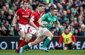2020 Guinness Six Nations Championship Round 2, Aviva Stadium, Lansdowne Rd, Co. Dublin 8/2/2020 Ireland vs Wales Ireland's Jordan Larmour makes a break Mandatory Credit ©INPHO/Dan Sheridan 2020 Guinness Six Nations Championship Round 2, Aviva Stadium, Lansdowne Rd, Co. Dublin 8/2/2020 Ireland vs Wales Ireland's Jordan Larmour makes a break Mandatory Credit ©INPHO/Dan Sheridan