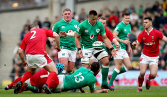 2020 Guinness Six Nations Championship Round 2, Aviva Stadium, Lansdowne Rd, Co. Dublin 8/2/2020 Ireland vs Wales Ireland's Robbie Henshaw and CJ Stander with Justin Tipuric of Wales Mandatory Credit ©INPHO/Ryan Byrne 2020 Guinness Six Nations Championship Round 2, Aviva Stadium, Lansdowne Rd, Co. Dublin 8/2/2020 Ireland vs Wales Ireland's Robbie Henshaw and CJ Stander with Justin Tipuric of Wales Mandatory Credit ©INPHO/Ryan Byrne