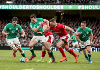 2020 Guinness Six Nations Championship Round 2, Aviva Stadium, Lansdowne Rd, Co. Dublin 8/2/2020 Ireland vs Wales Ireland's Jacob Stockdale and George North of Wales compete for a ball on the ground Mandatory Credit ©INPHO/Dan Sheridan 2020 Guinness Six Nations Championship Round 2, Aviva Stadium, Lansdowne Rd, Co. Dublin 8/2/2020 Ireland vs Wales Ireland's Jacob Stockdale and George North of Wales compete for a ball on the ground Mandatory Credit ©INPHO/Dan Sheridan