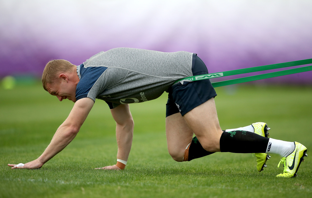 Keith Earls prepares for Ireland training