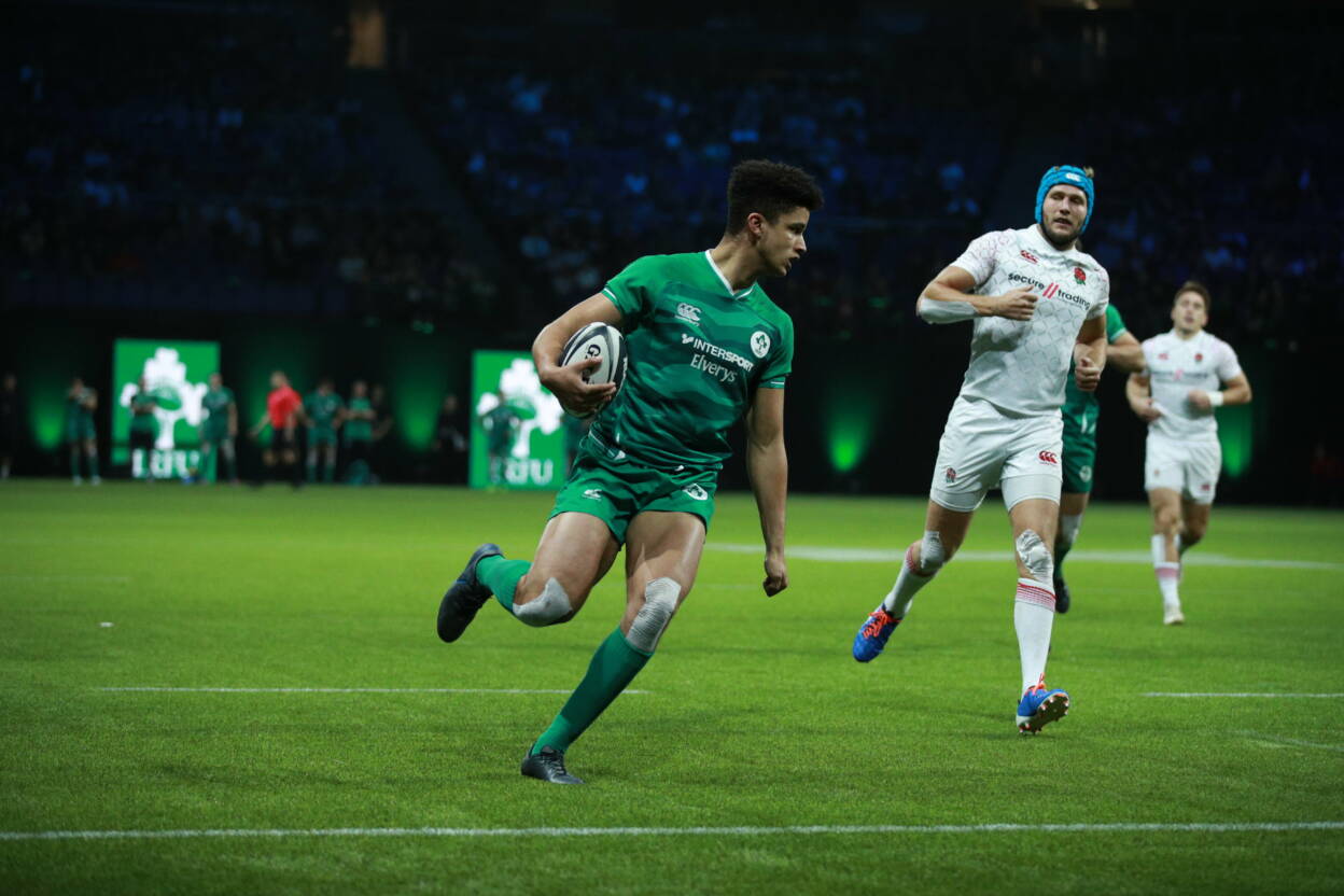 Cormac Izuchukwu in action for Ireland at RugbyX Picture by Stella Pictures/@stellapicsltd 29/10/2019