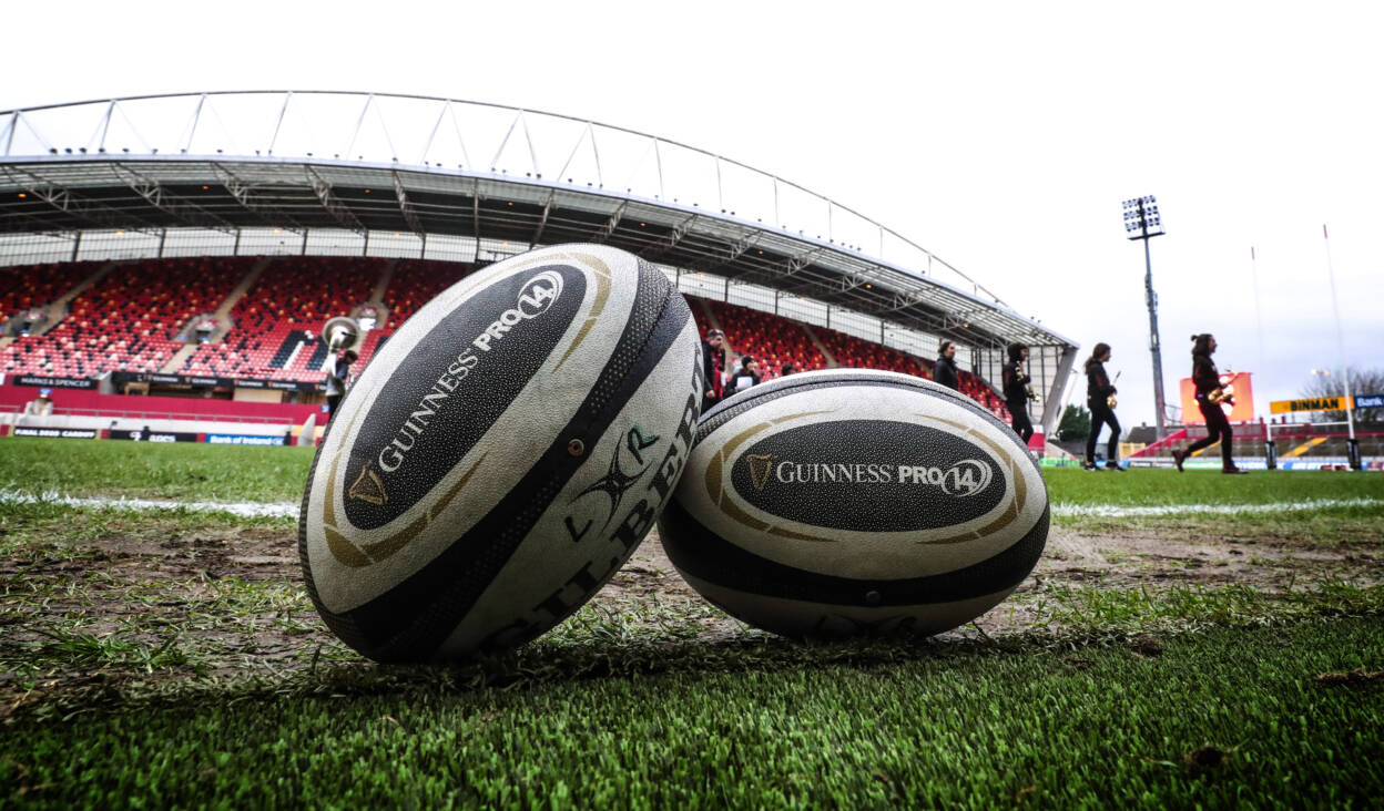Guinness PRO14, Thomond Park, Limerick 28/12/2019 Munster vs Leinster A view of match balls on the pitch Mandatory Credit ©INPHO/Billy Stickland Guinness PRO14, Thomond Park, Limerick 28/12/2019 Munster vs Leinster A view of match balls on the pitch Mandatory Credit ©INPHO/Billy Stickland
