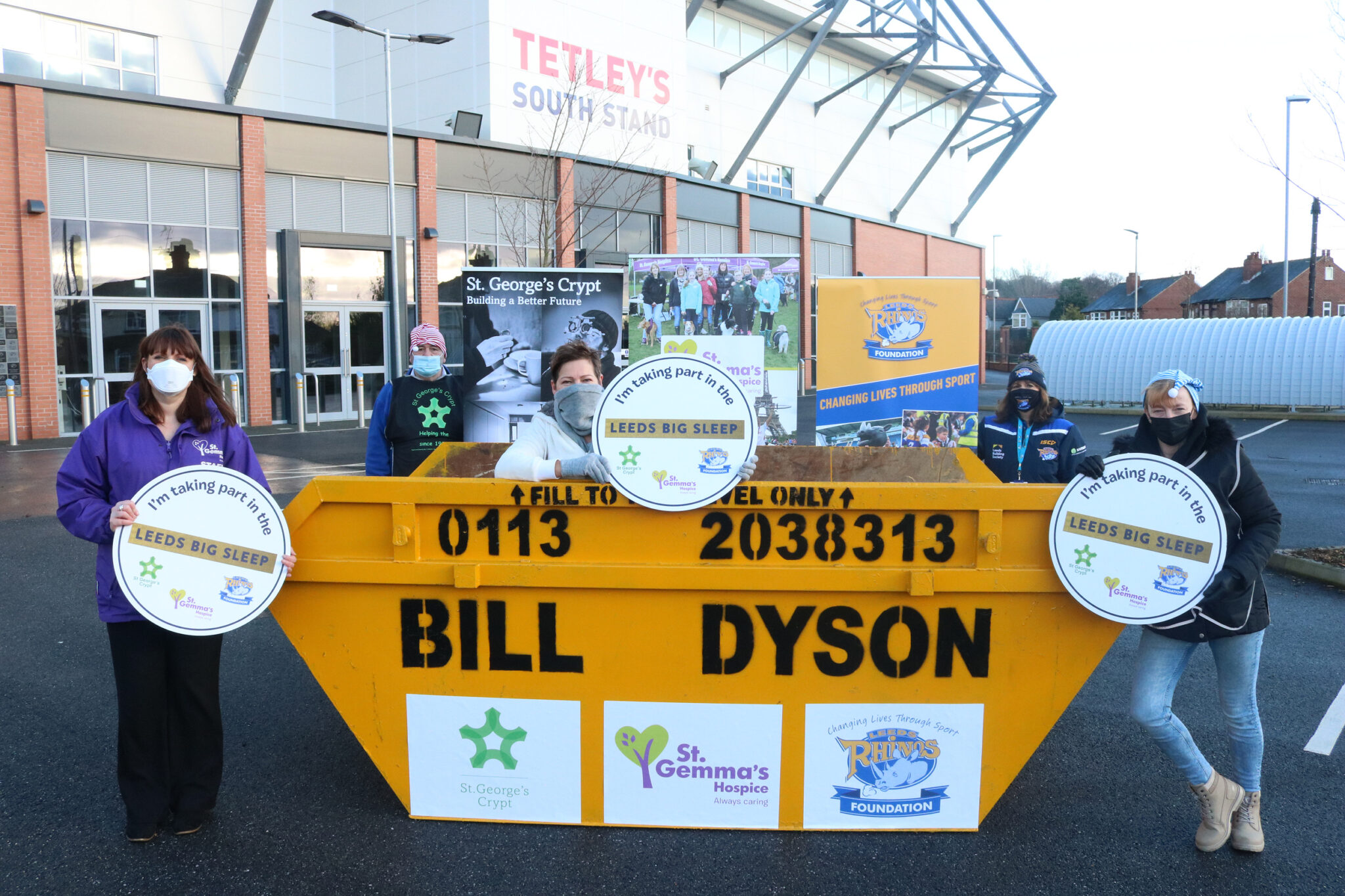 Director of Bill Dyson Skip Hire sets skip challenge for Leeds Big Sleep In Leeds Rhinos