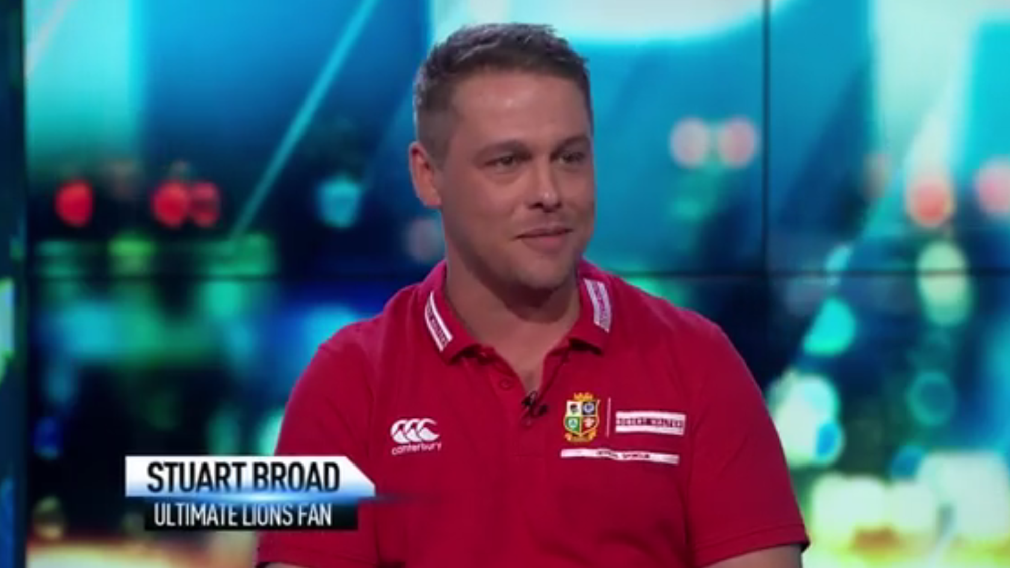Ultimate Lions Fan Stuart Broad shines on New Zealand Television Ultimate Lions Fan Stuart Broad shines on New Zealand Television