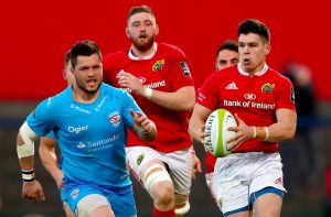 Alex Wootton makes a break down the left wing.