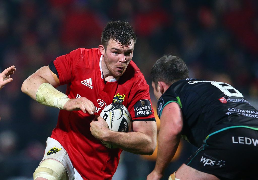 Peter O'Mahony on the attack against Ospreys this season.
