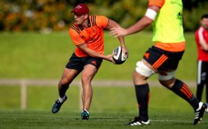 Ian Keatley puts it through the hands.
