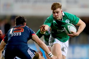Alex McHenry in action for Ireland U20 last season.