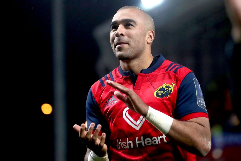 Simon Zebo celebrates after the game on Saturday.