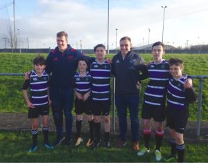 Munster's Chris Farrell and Tommy O'Donnell spend time with players at Thomond Community College