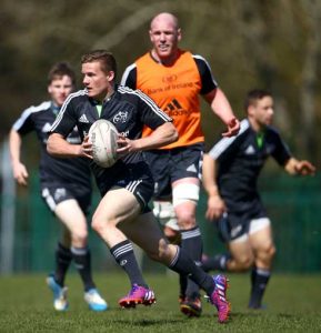Young Munster club player Diarmuid McCarthy trained with the squad yesterday.