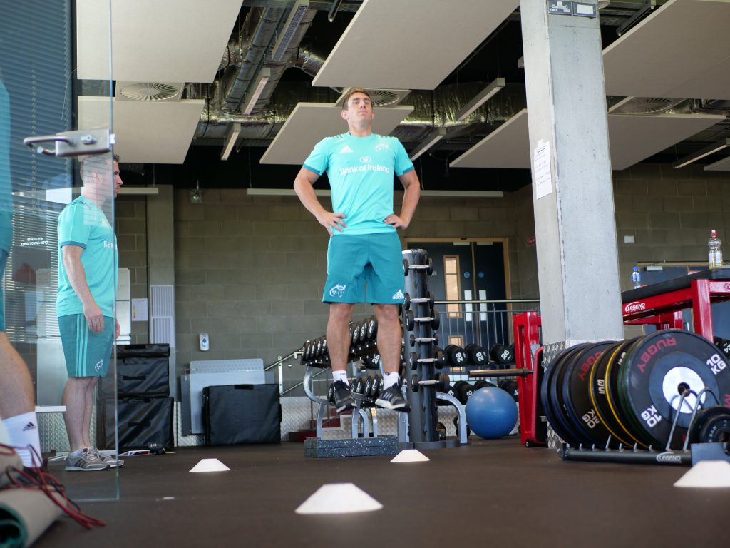 Ian Keatley takes part in the pre-season screening.
