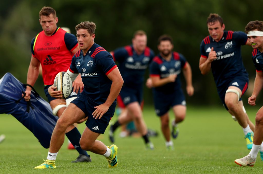 Dan Goggin in action at yesterday's training session.