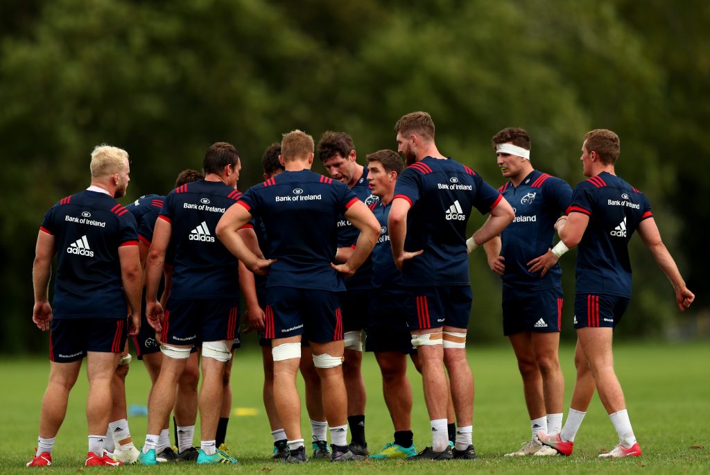 The Munster squad at training in UL.