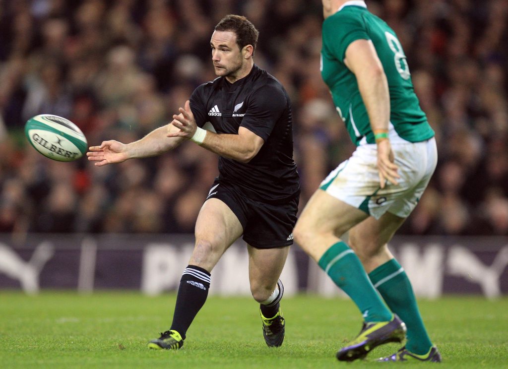 Alby Mathewson in action for the All Blacks against Ireland.