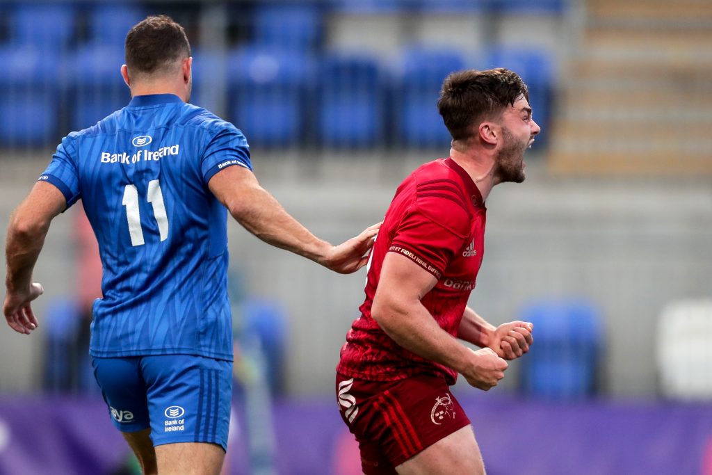 Bill Johnston celebrates scoring a second-half try.