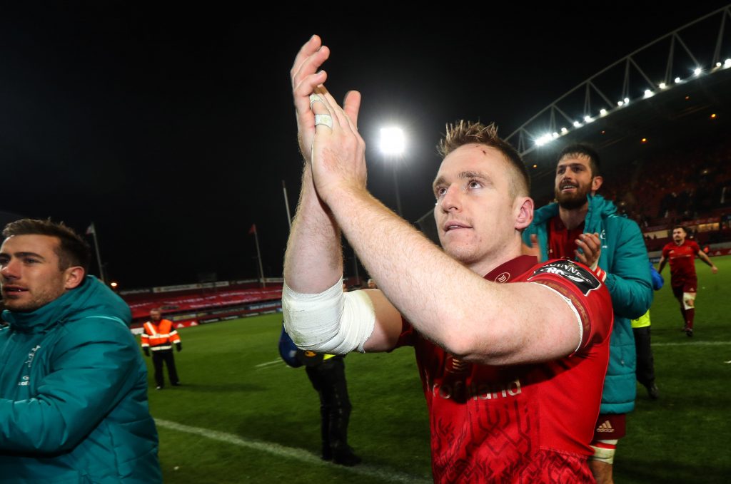 Rory Scannell celebrates after the game.