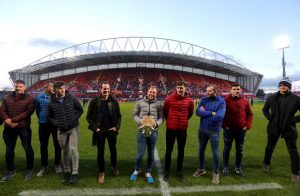Member of the Limerick ALl Ireland hurling champions with the Liam MacCarthy Cup at half-time.