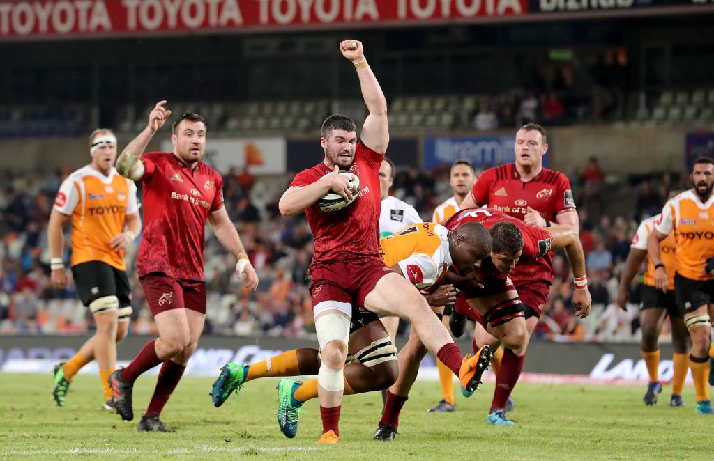 Sammy Arnold calls a mark against the Cheetahs in last season's clash.