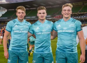 Academy players Liam Coombes, Shane Daly and Gavin Coombes after the game.