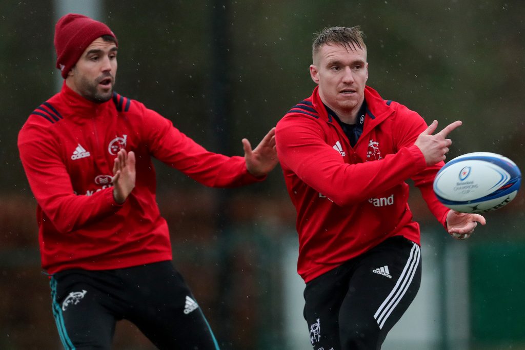 Conor Murray and Rory Scannell at training this week.