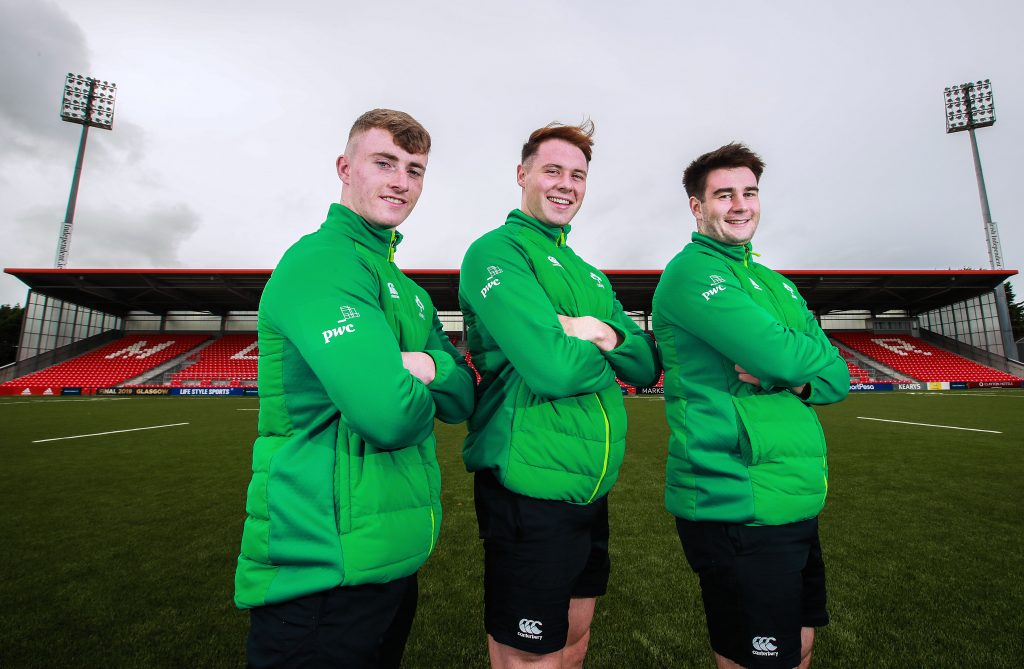 Ireland U20 hopefuls Jonathan Wren, Seán French and John Hodnett at Irish Independent Park.
