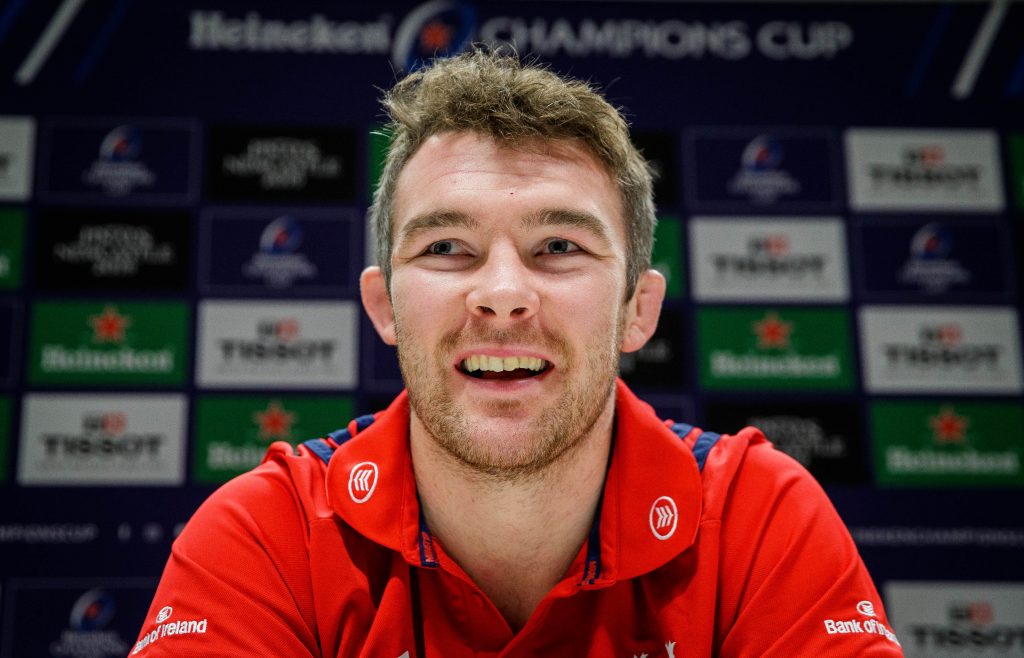 Peter O'Mahony speaking to the media on Monday.