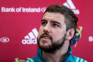 Rhys Marshall speaking to the media ahead of Munster v Zebre.