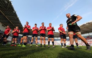 Members of the Munster team at full-time.