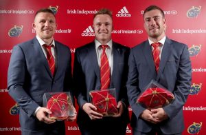 Andrew Conway, Rory Scannell and JJ Hanrahan receive their 100th caps.