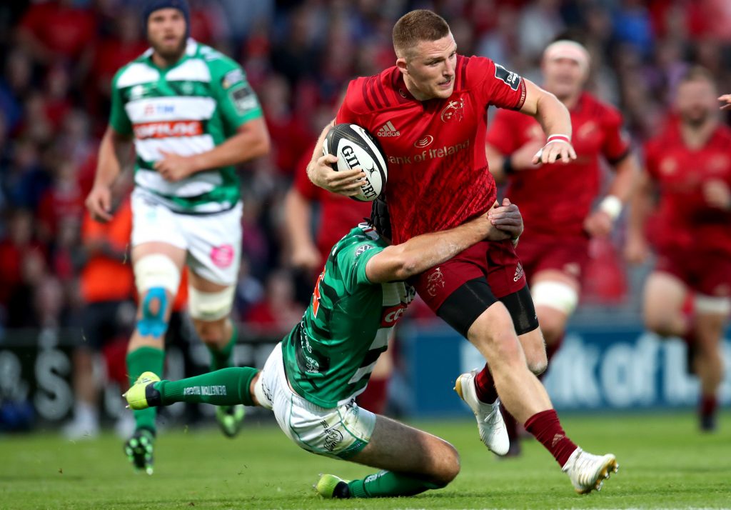 Andrew Conway in action against Benetton Rugby last season.